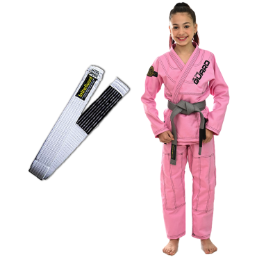 Kit In The Guard, Kimono Jiu Jitsu Infantil Rosa + Faixa