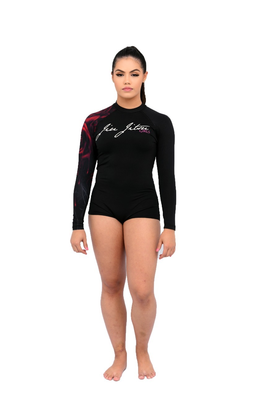 Body Feminino Jiu-Jitsu Rosas