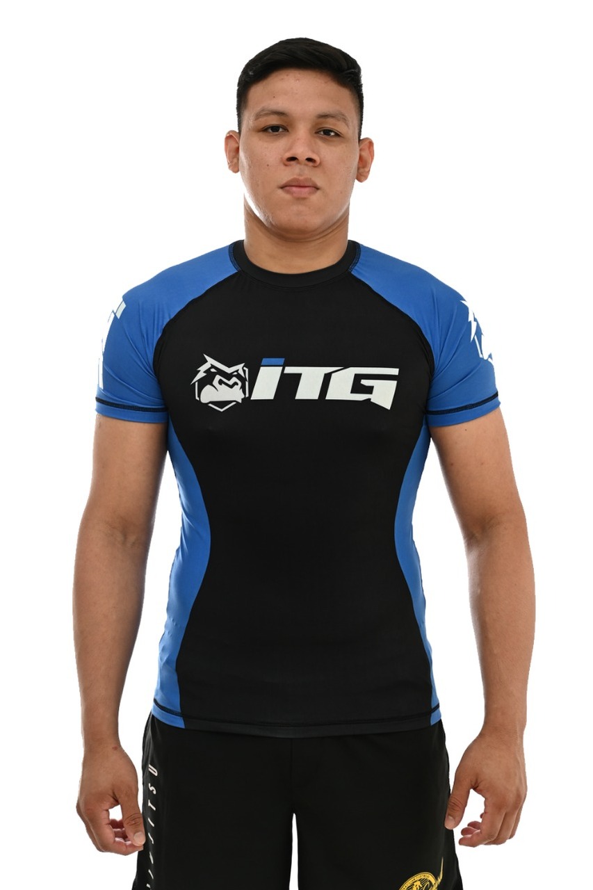 Rash Guard Masculina ITG Manga Curta Azul