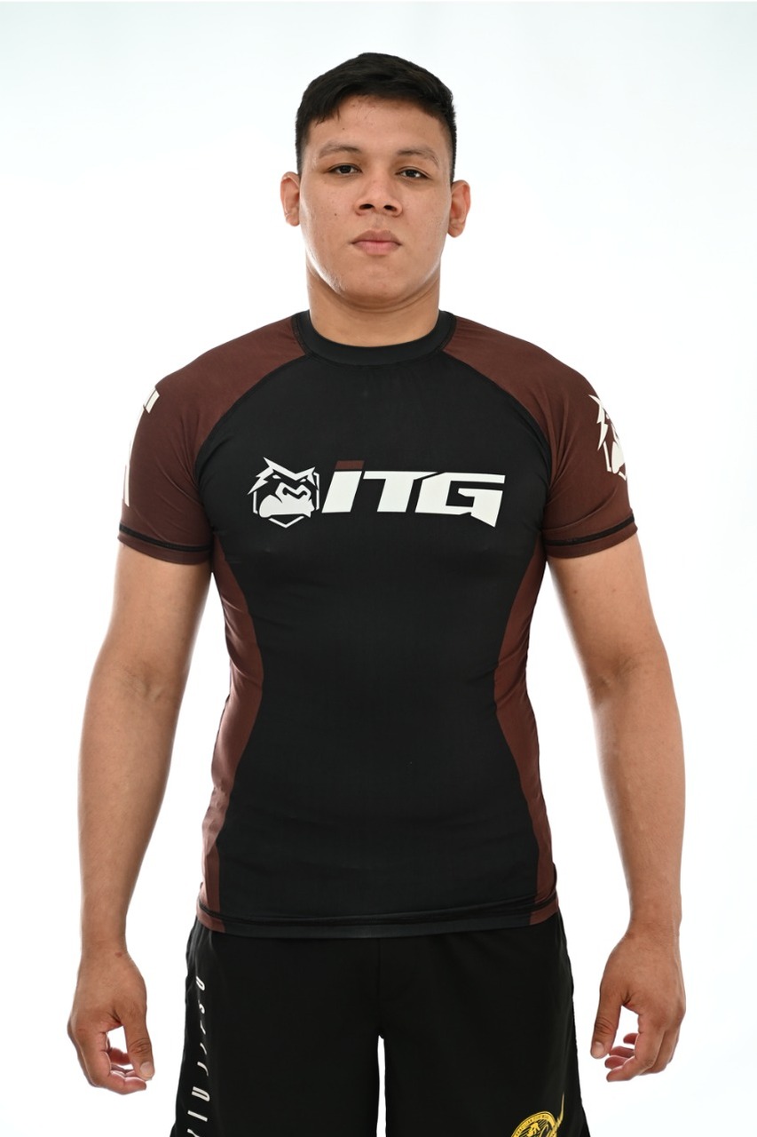Rash Guard Masculina ITG Manga Curta Marrom