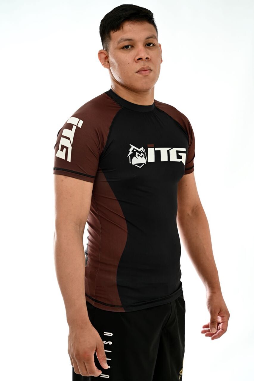 Rash Guard Masculina ITG Manga Curta Marrom