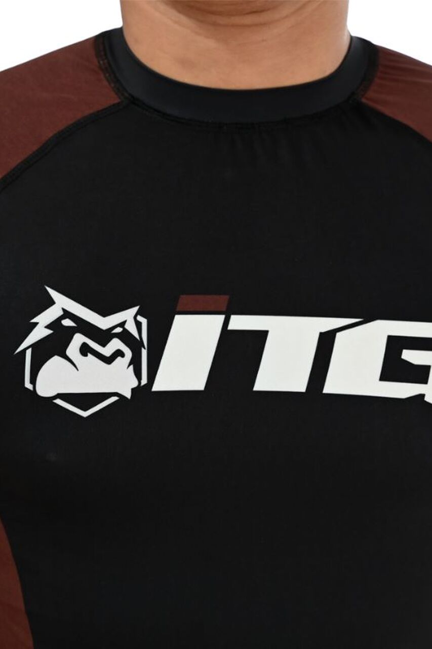 Rash Guard Masculina ITG Manga Curta Marrom