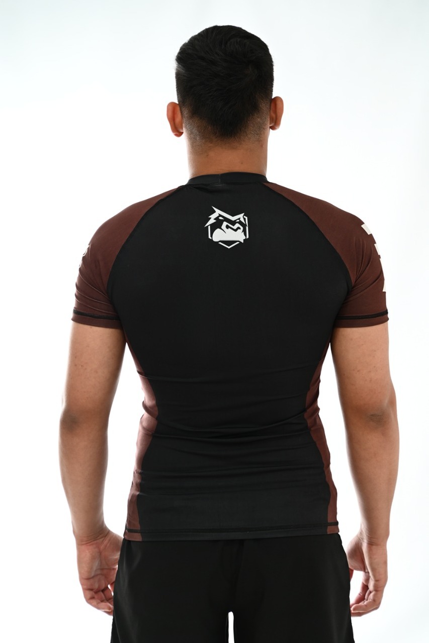 Rash Guard Masculina ITG Manga Curta Marrom