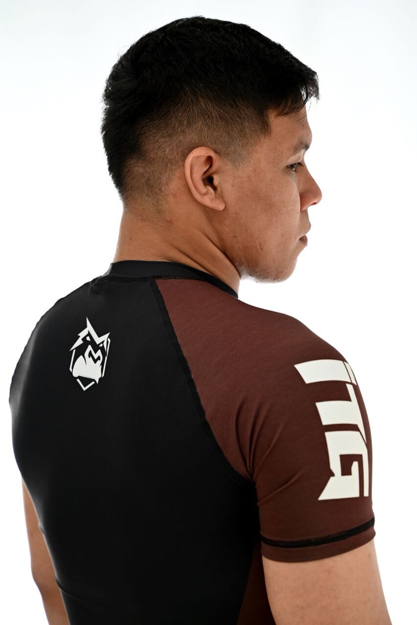 Rash Guard Masculina ITG Manga Curta Marrom