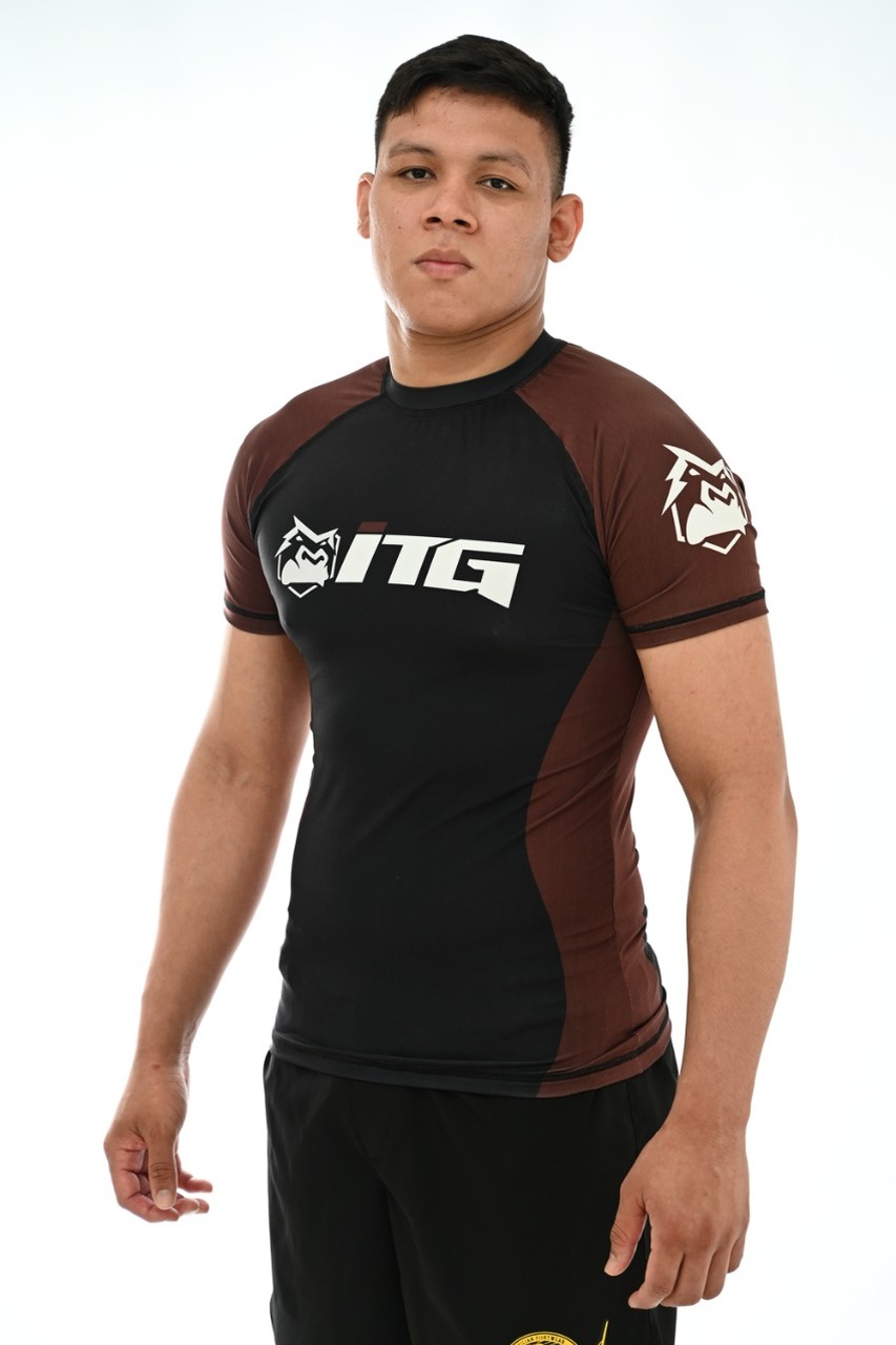 Rash Guard Masculina ITG Manga Curta Marrom
