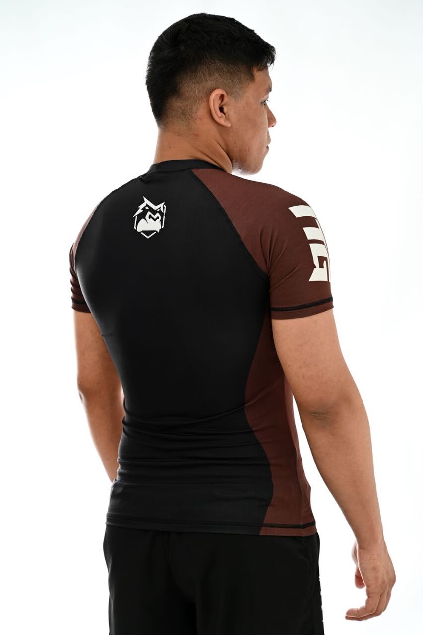 Rash Guard Masculina ITG Manga Curta Marrom