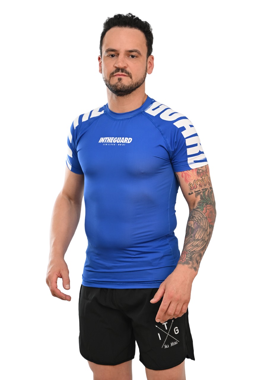 Rash Guard Masculina Cores Faixas Azul