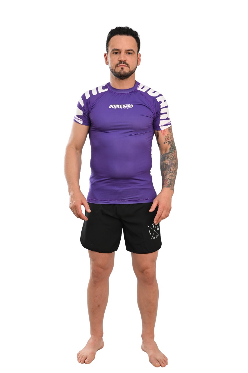Rash Guard Masculina Cores Faixas Roxa