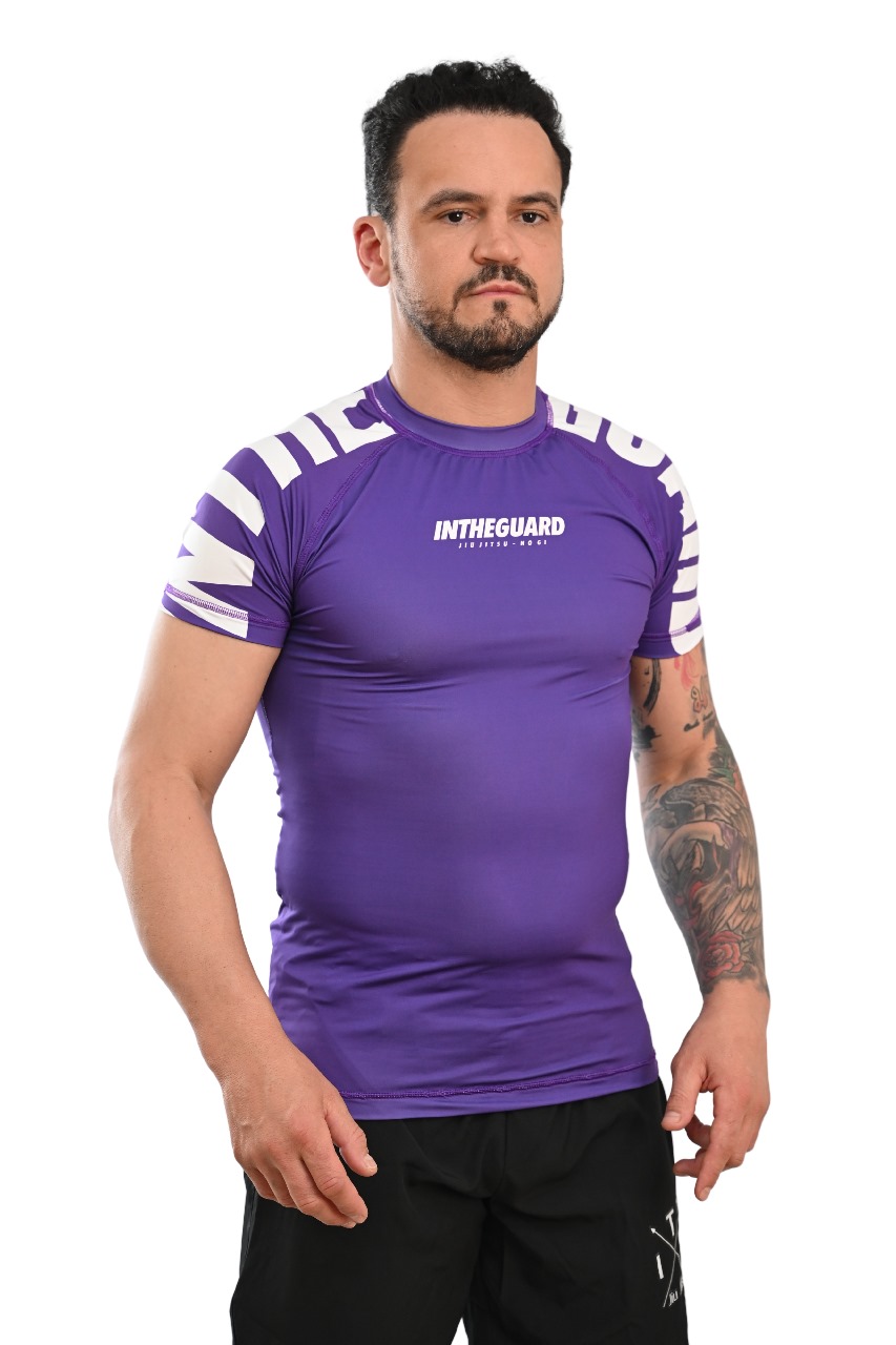 Rash Guard Masculina Cores Faixas Roxa