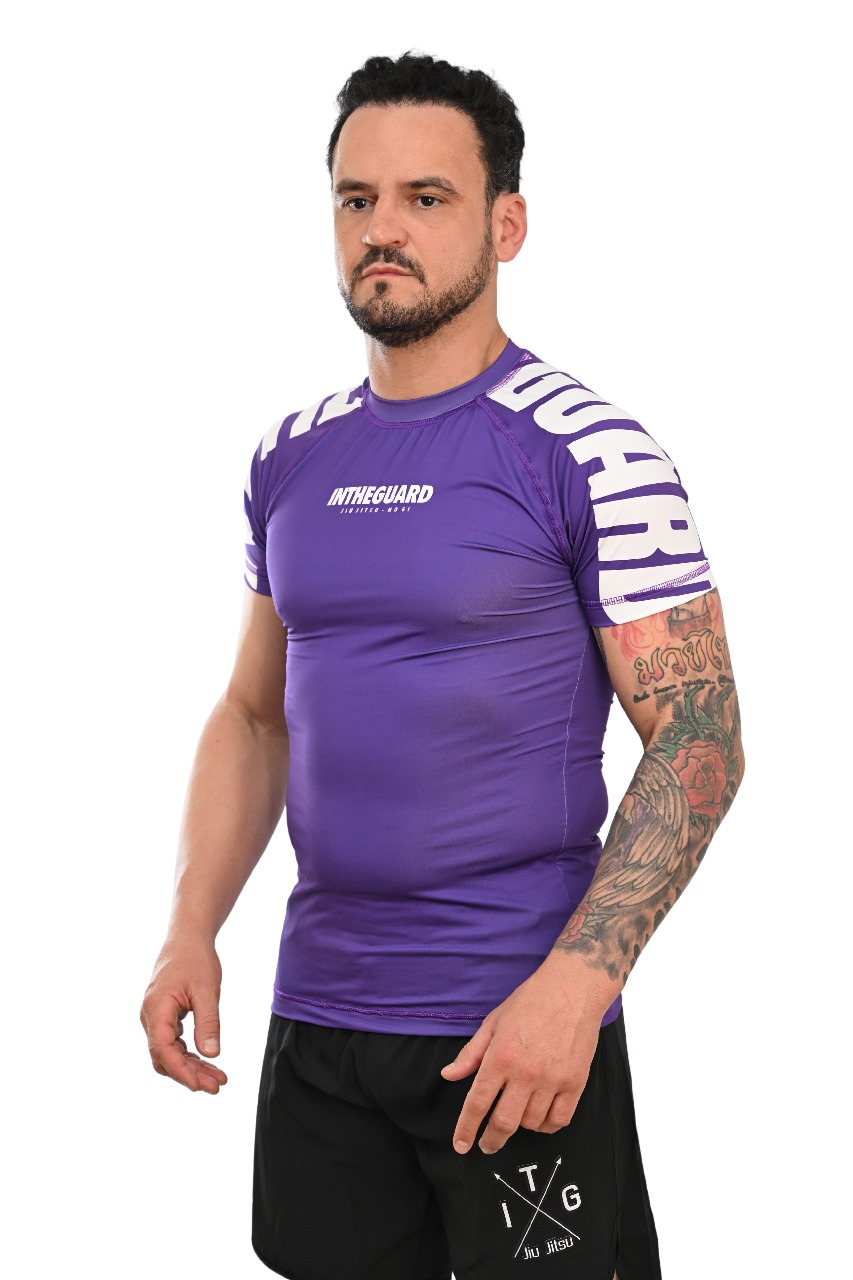 Rash Guard Masculina Cores Faixas Roxa