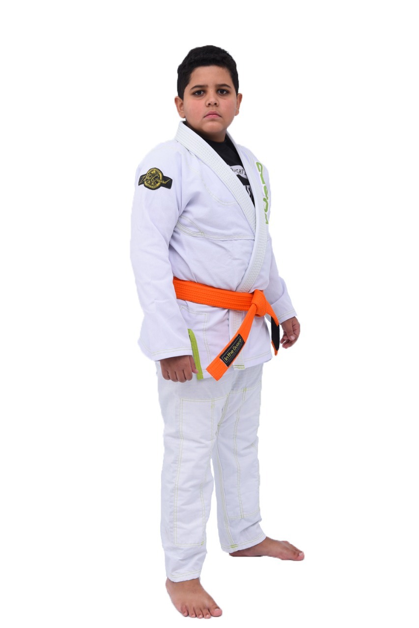 Kimono Infantil In The Guard Green Branco