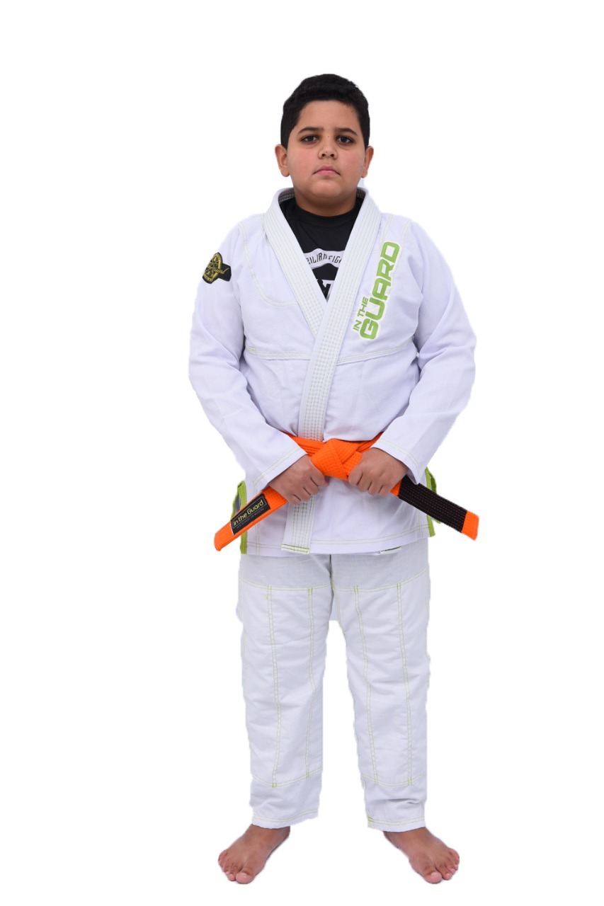 Kimono Infantil In The Guard Green Branco