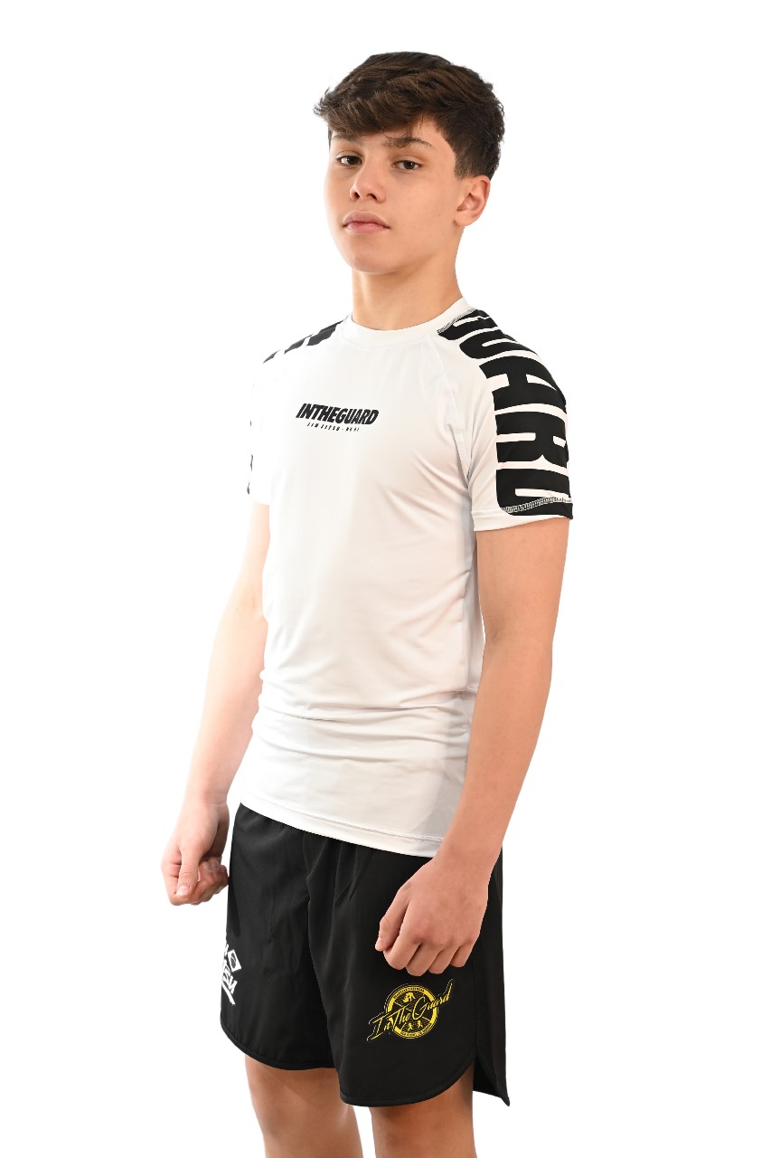 Rash Guard Infantil Cores Faixas Branca