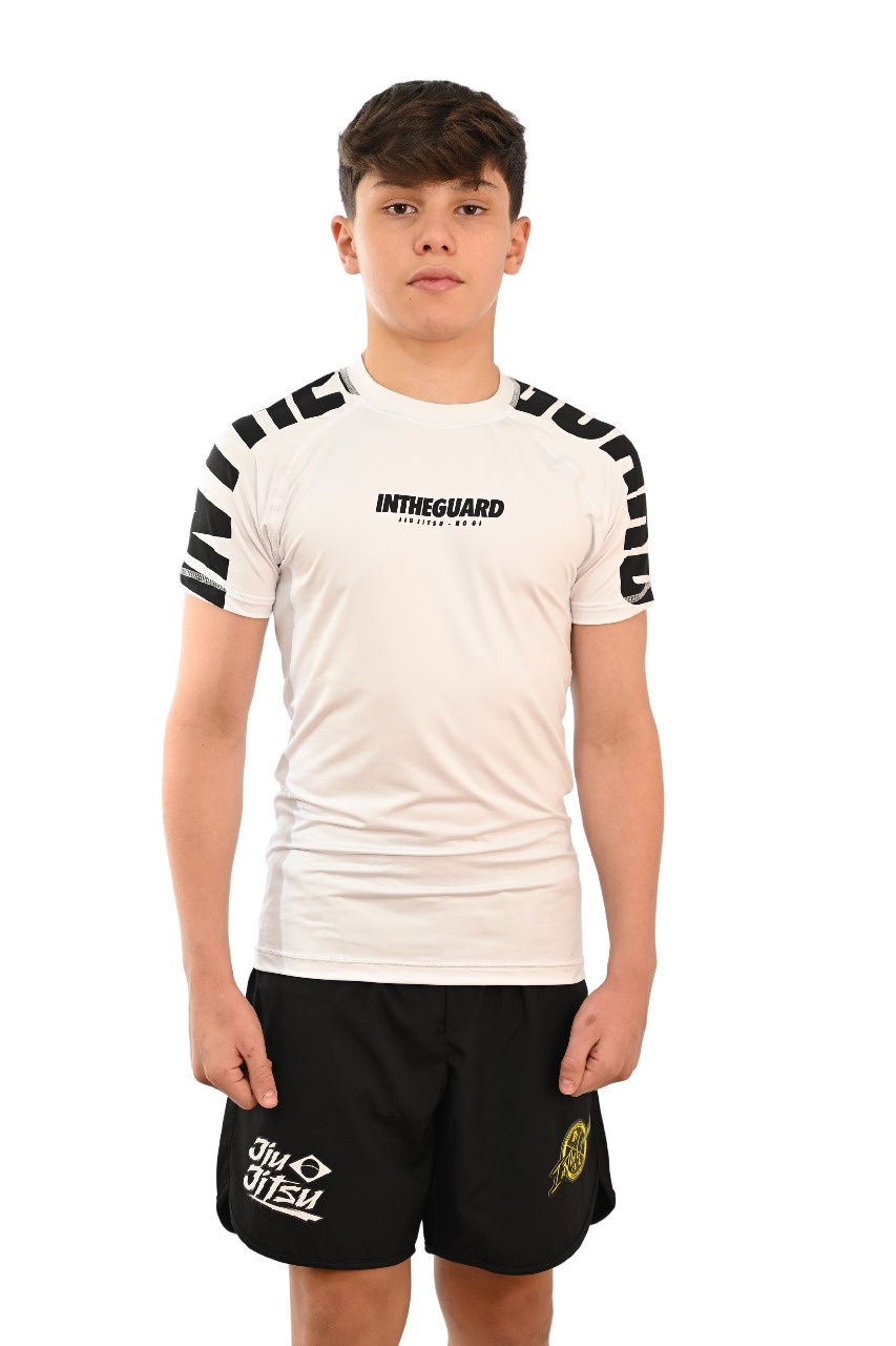 Rash Guard Infantil Cores Faixas Branca