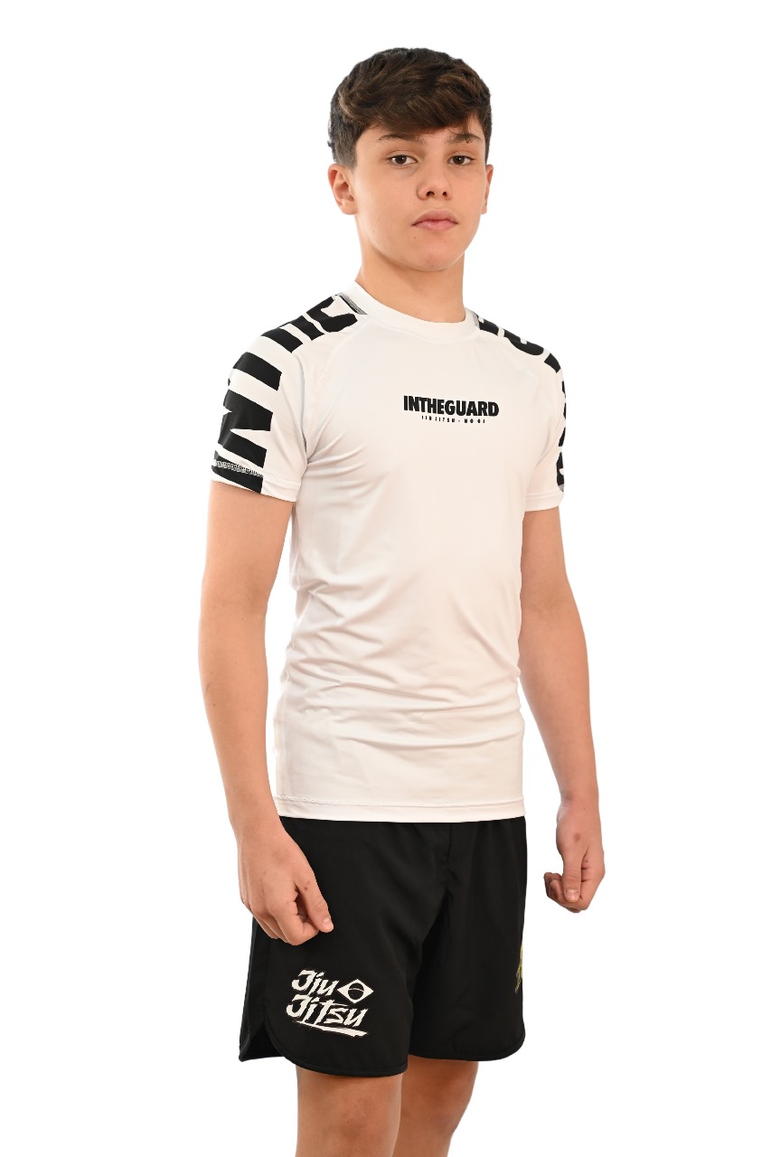 Rash Guard Infantil Cores Faixas Branca