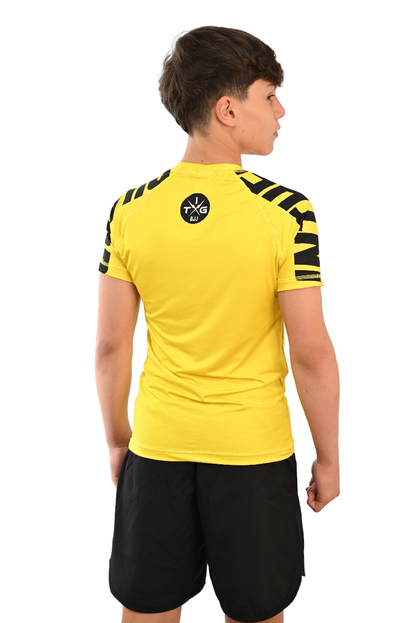 Rash Guard Infantil Cores Faixas Amarelo