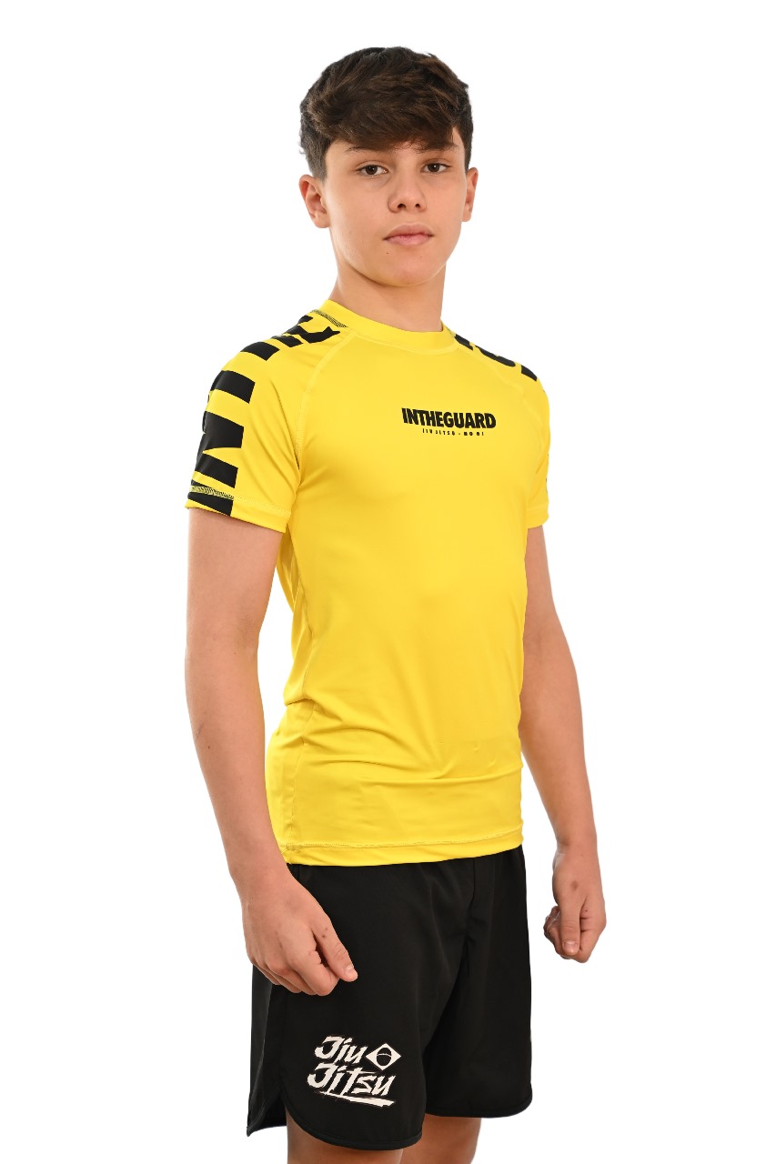 Rash Guard Infantil Cores Faixas Amarelo