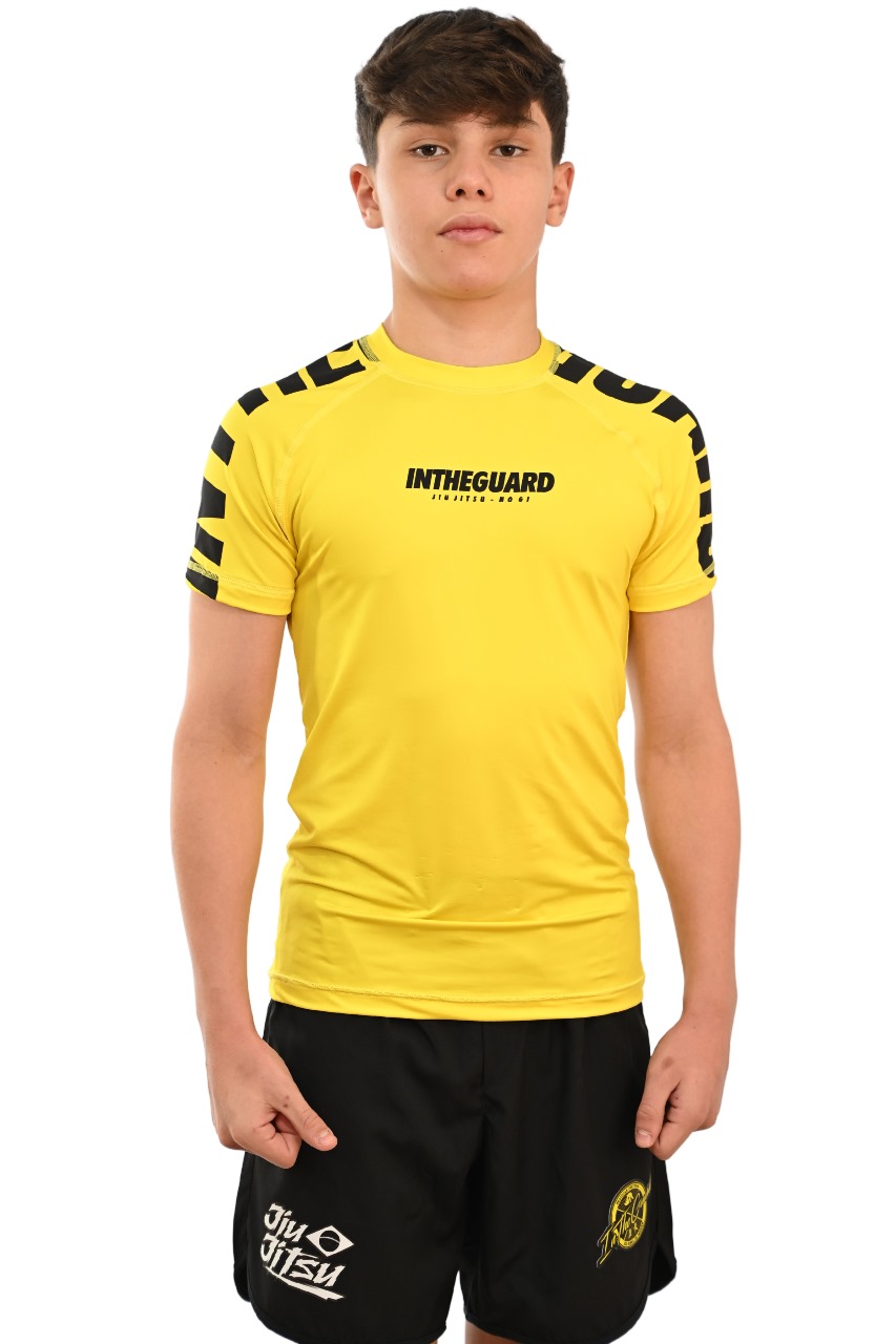 Rash Guard Infantil Cores Faixas Amarelo