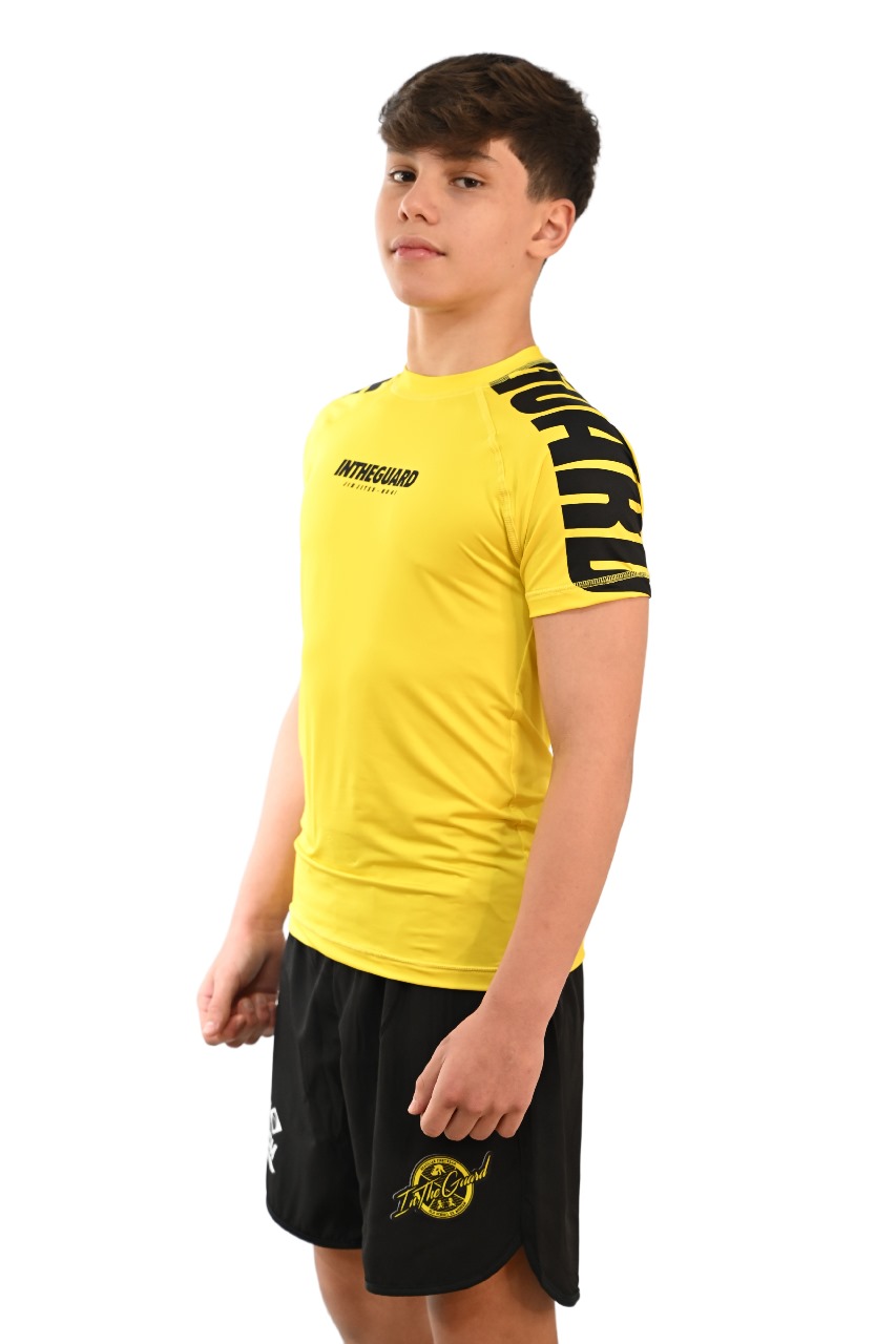 Rash Guard Infantil Cores Faixas Amarelo