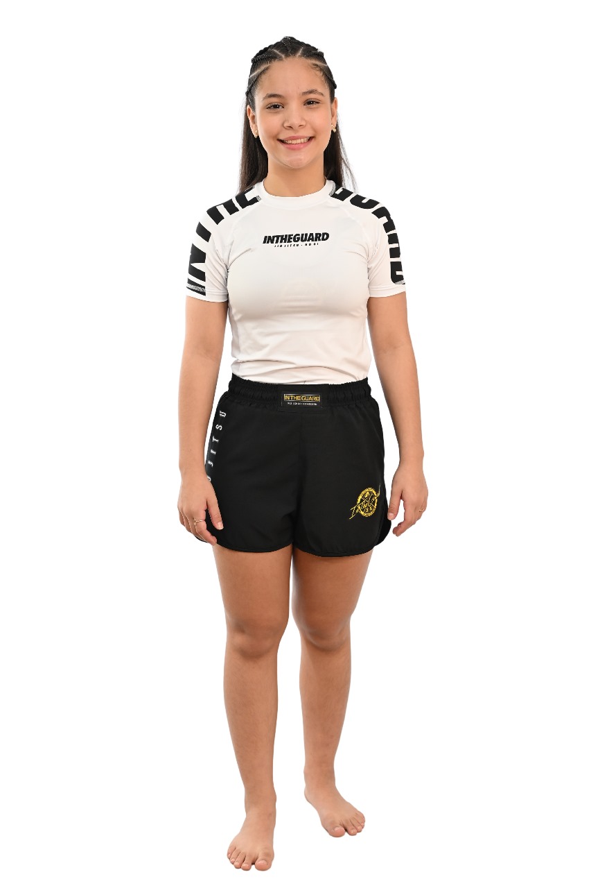 Rash Guard Infantil Feminina Cores Faixas Branca