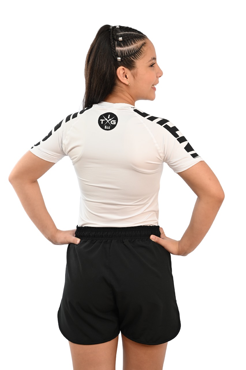Rash Guard Infantil Feminina Cores Faixas Branca