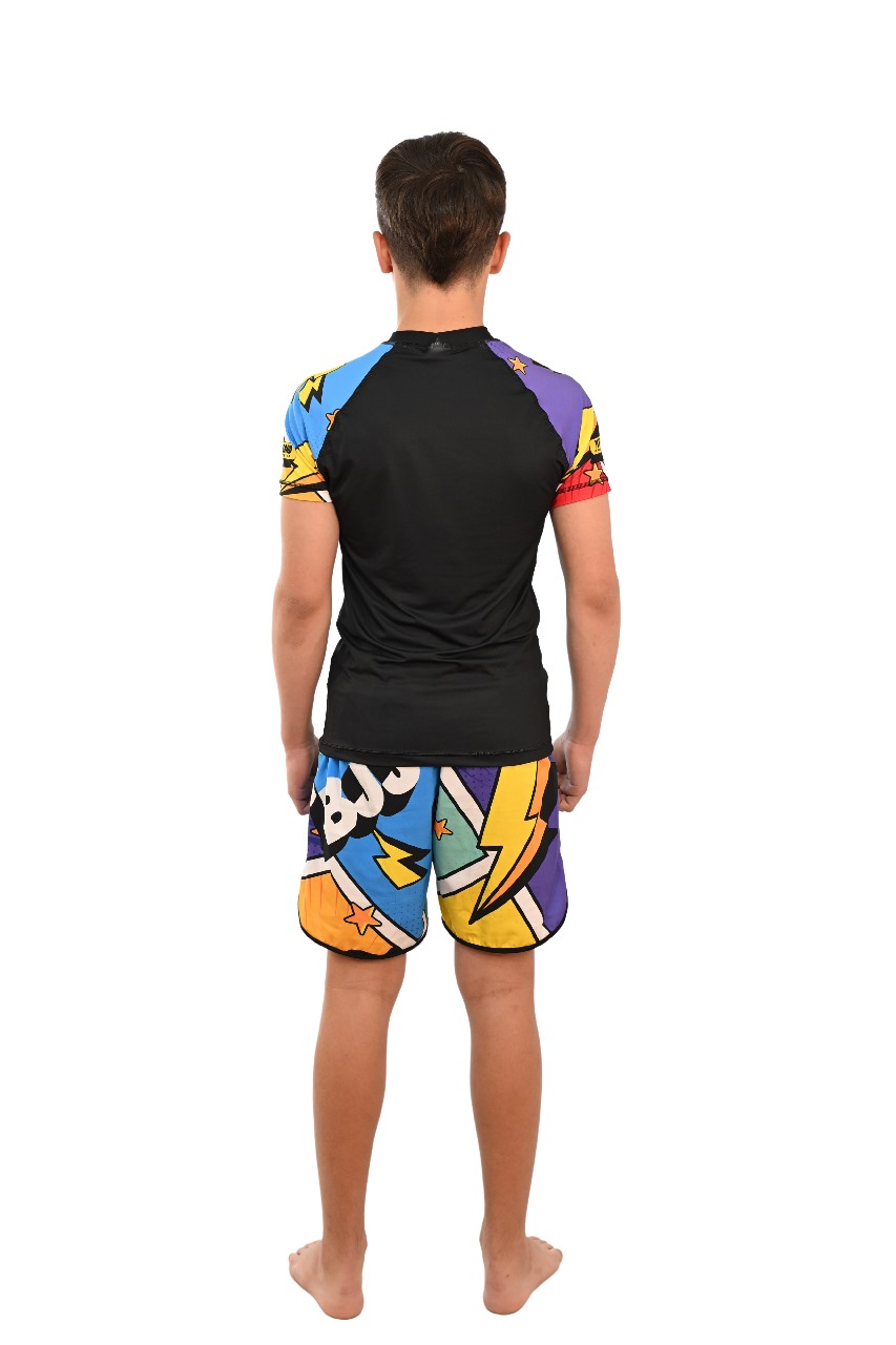 Rash Guard Infantil Colors Preta
