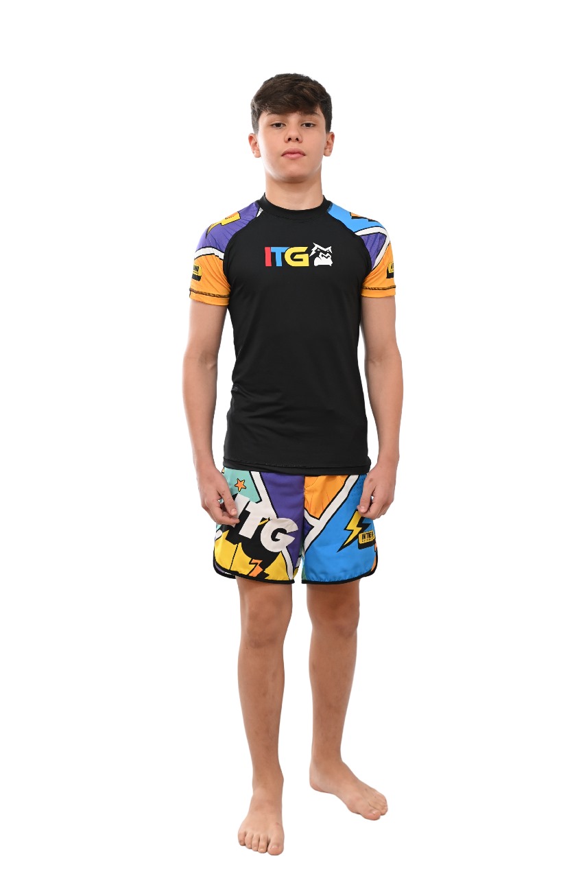 Rash Guard Infantil Colors Preta