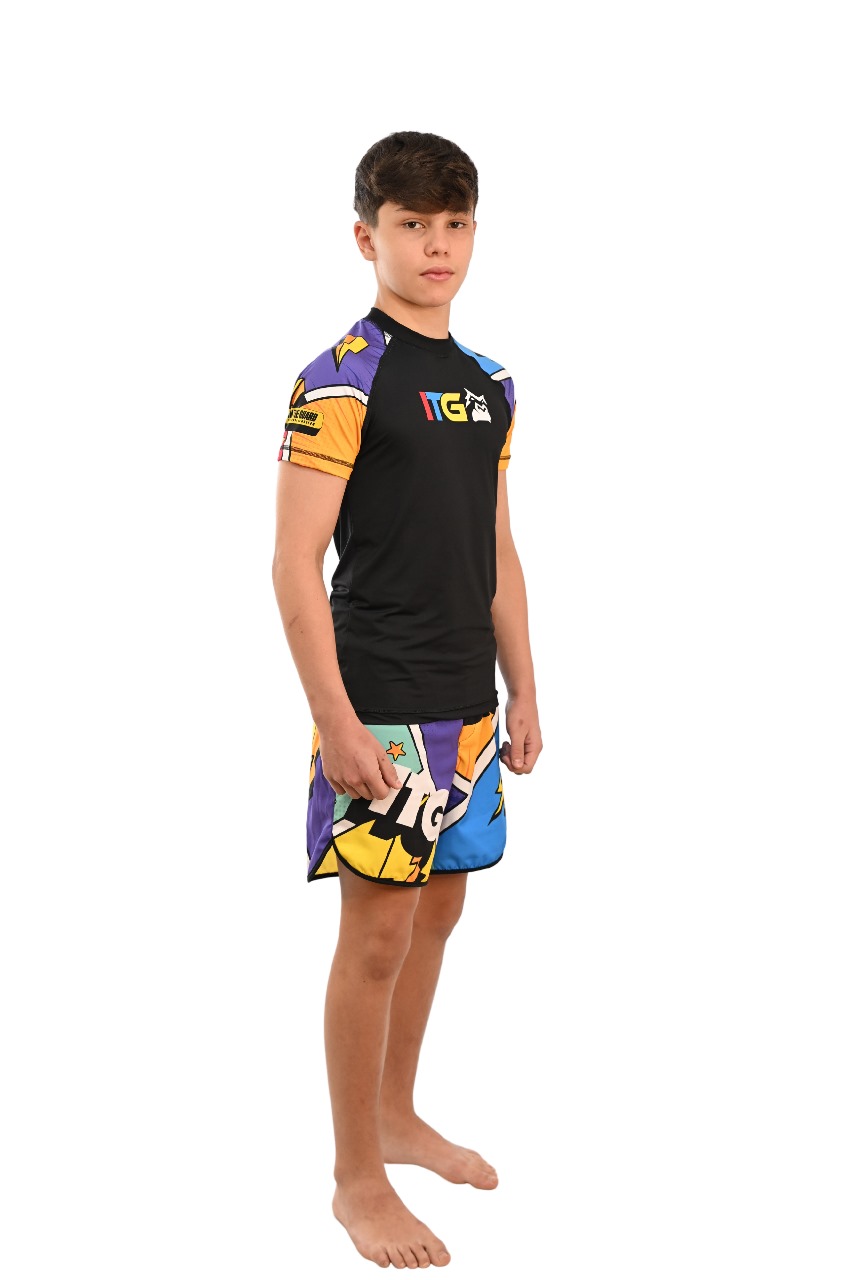 Rash Guard Infantil Colors Preta