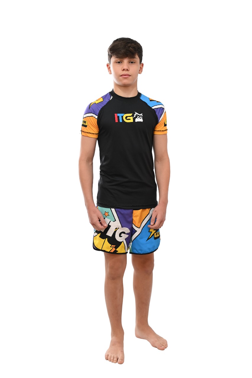 Rash Guard Infantil Colors Preta