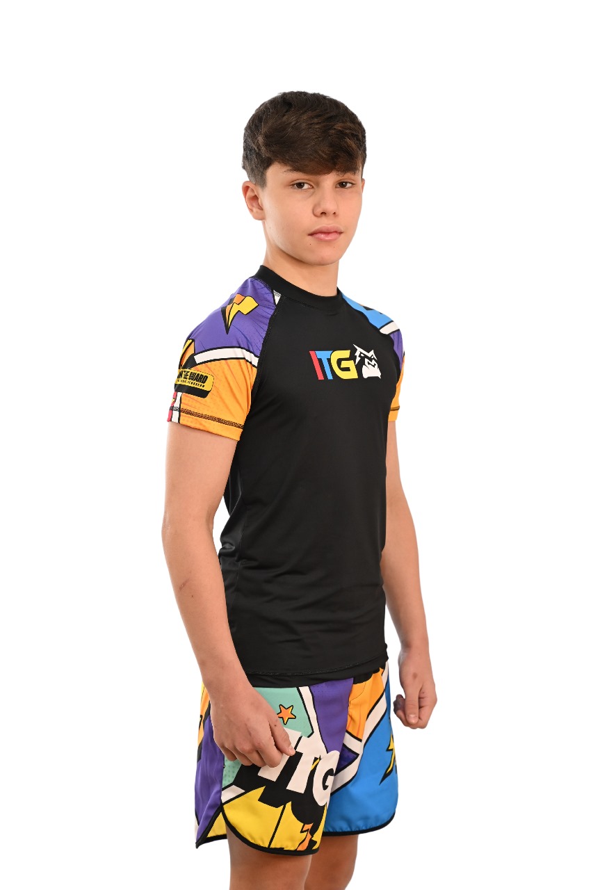 Rash Guard Infantil Colors Preta