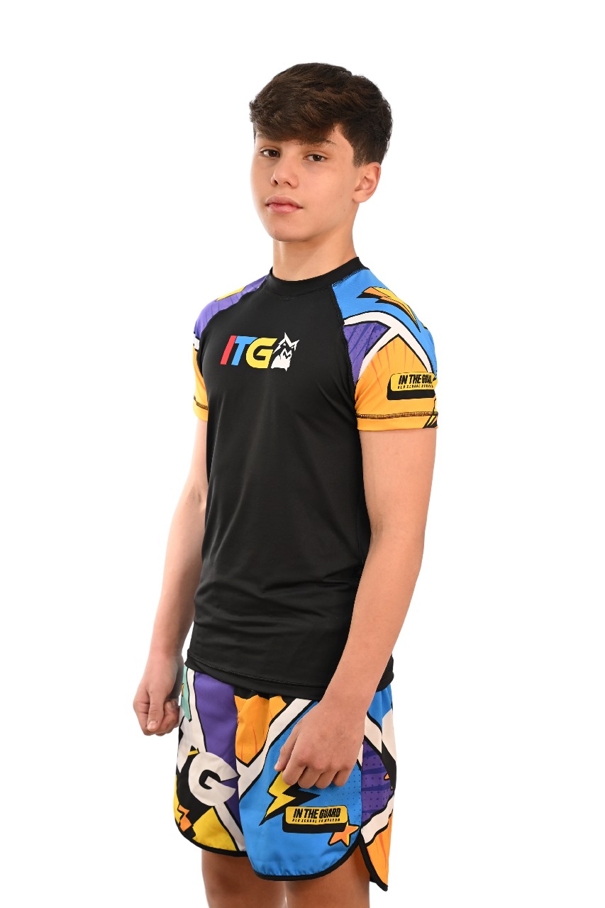 Rash Guard Infantil Colors Preta