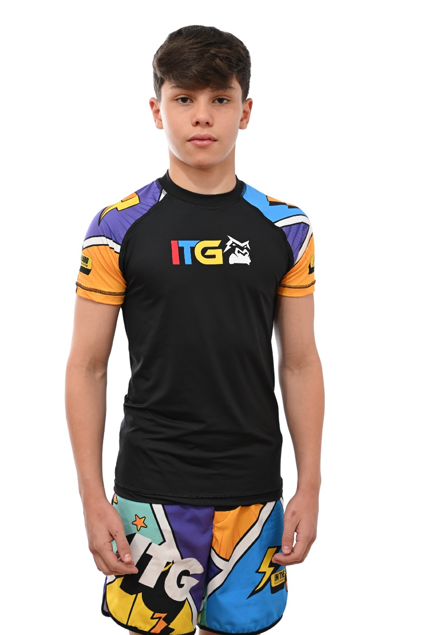 Rash Guard Infantil Colors Preta