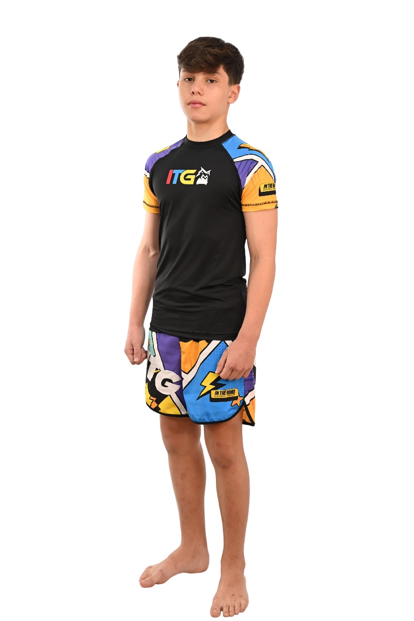 Rash Guard Infantil Colors Preta