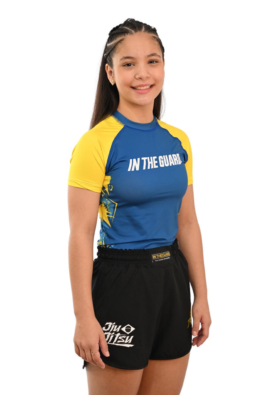 Rash Guard Infantil Feminina Brasil Azul