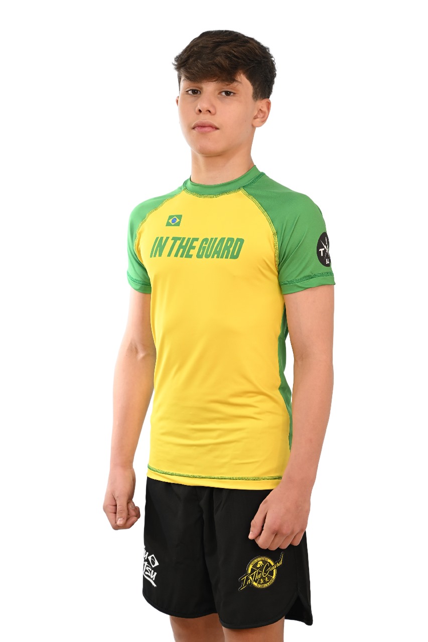 Rash Guard Infantil Brasil Amarela