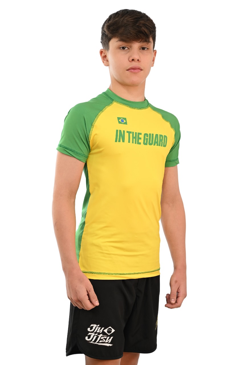 Rash Guard Infantil Brasil Amarela