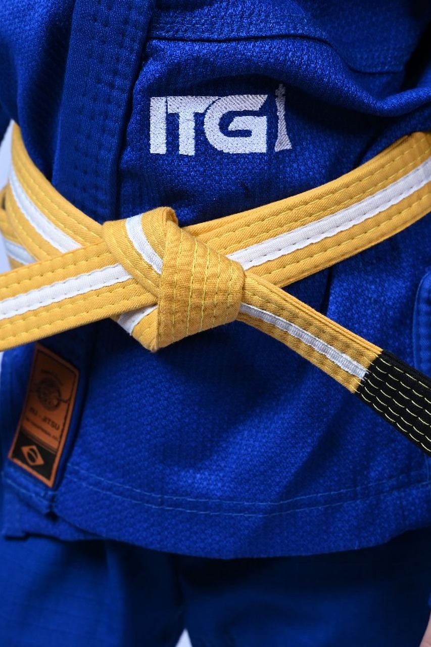Kimono Infantil In The Guard Feminino Xadrez Azul