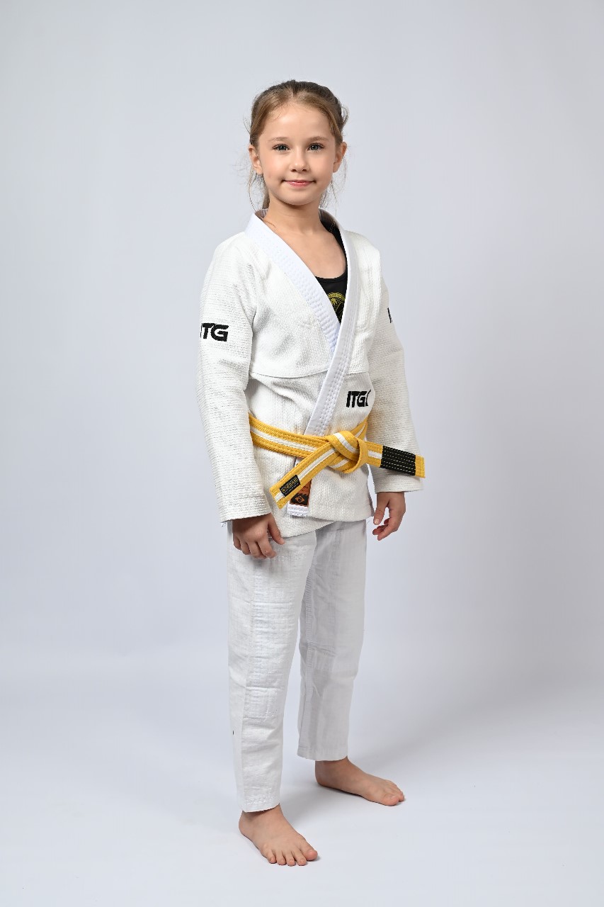 Kimono Infantil In The Guard Feminino Xadrez Branco