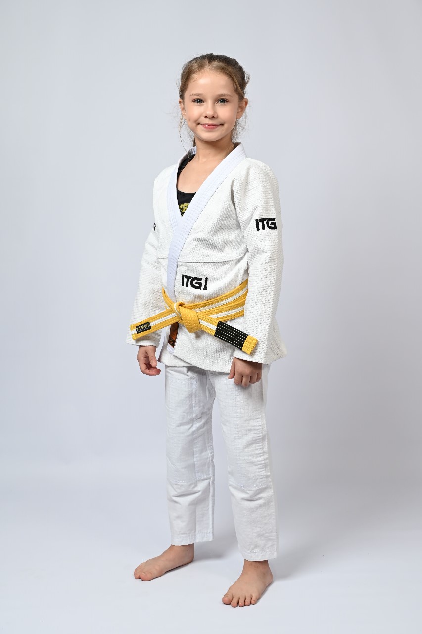 Kimono Infantil In The Guard Feminino Xadrez Branco