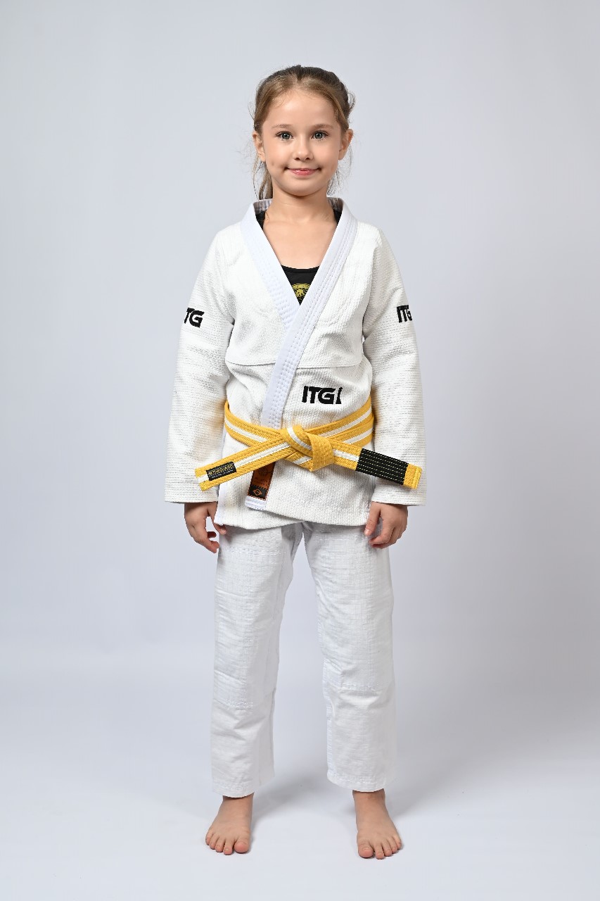 Kimono Infantil In The Guard Feminino Xadrez Branco