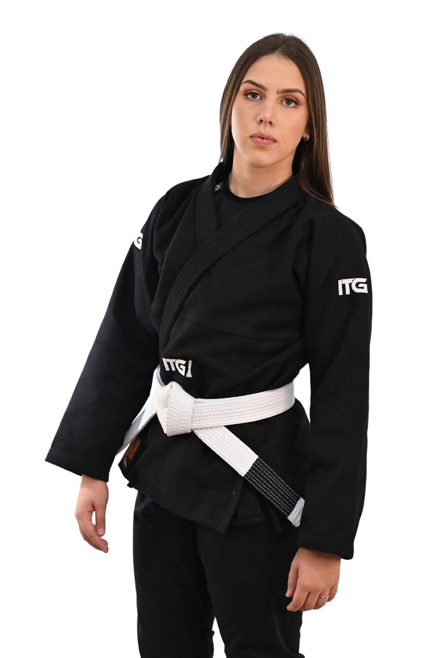 Kimono In The Guard Feminino Xadrez Preto
