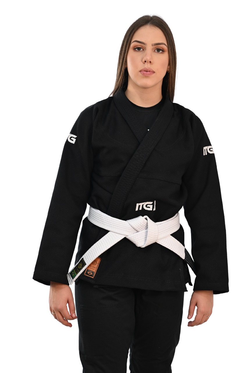 Kimono In The Guard Feminino Xadrez Preto