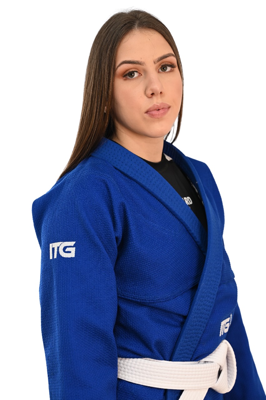 Kimono In The Guard Feminino Xadrez Azul