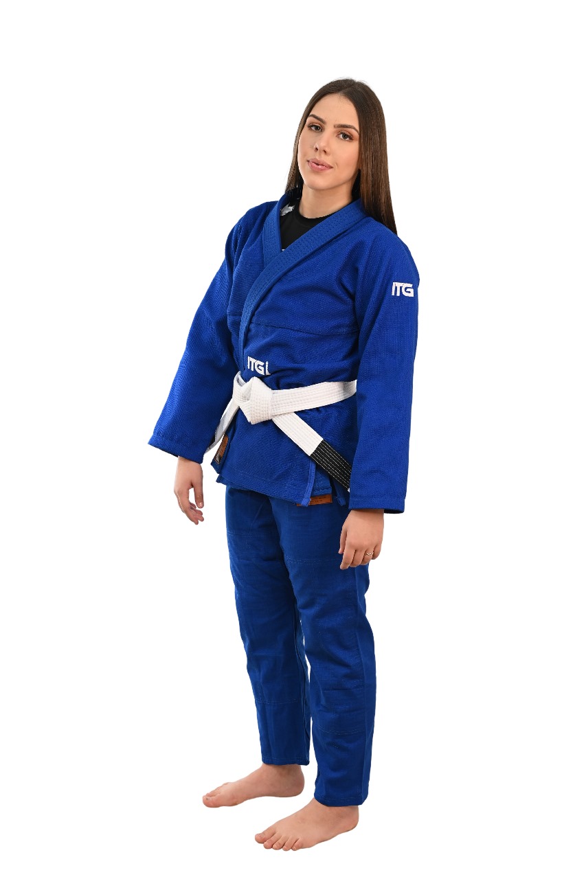 Kimono In The Guard Feminino Xadrez Azul