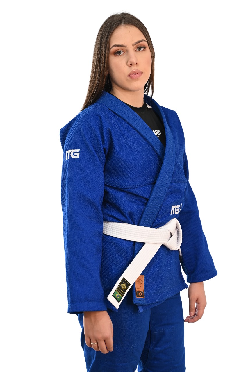 Kimono In The Guard Feminino Xadrez Azul