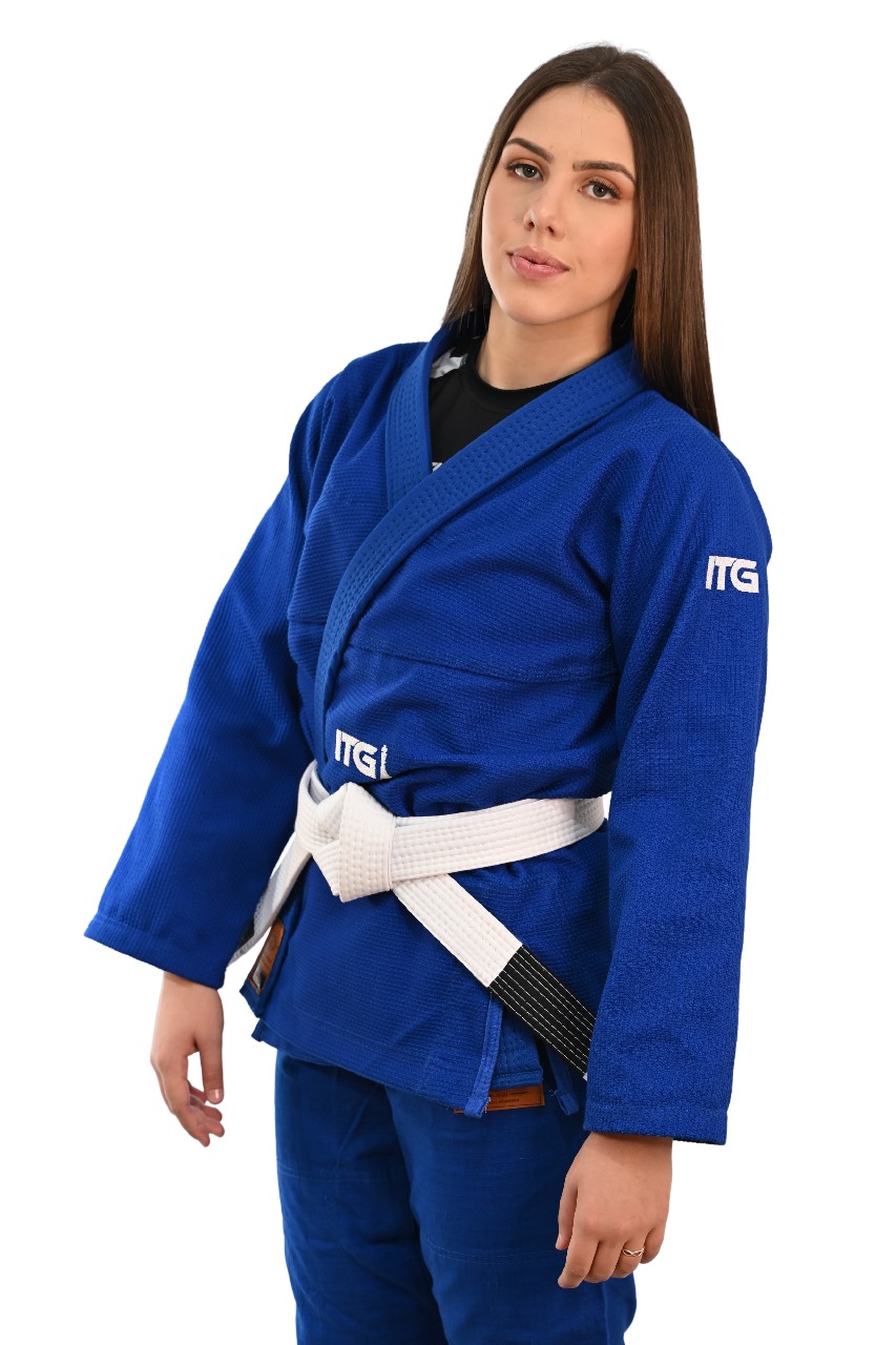 Kimono In The Guard Feminino Xadrez Azul