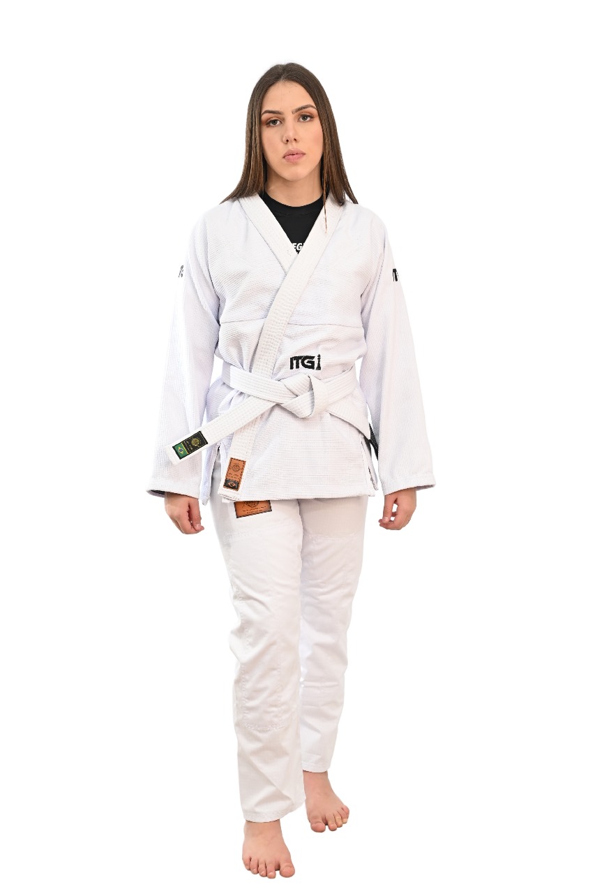 Kimono In The Guard Feminino Xadrez Branco