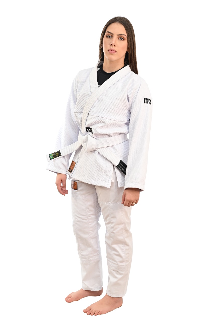 Kimono In The Guard Feminino Xadrez Branco