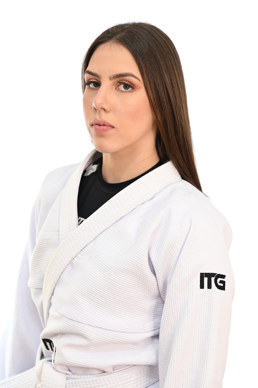 Kimono In The Guard Feminino Xadrez Branco