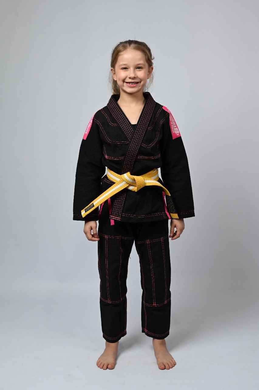 Kimono Infantil In The Guard Pink Preto